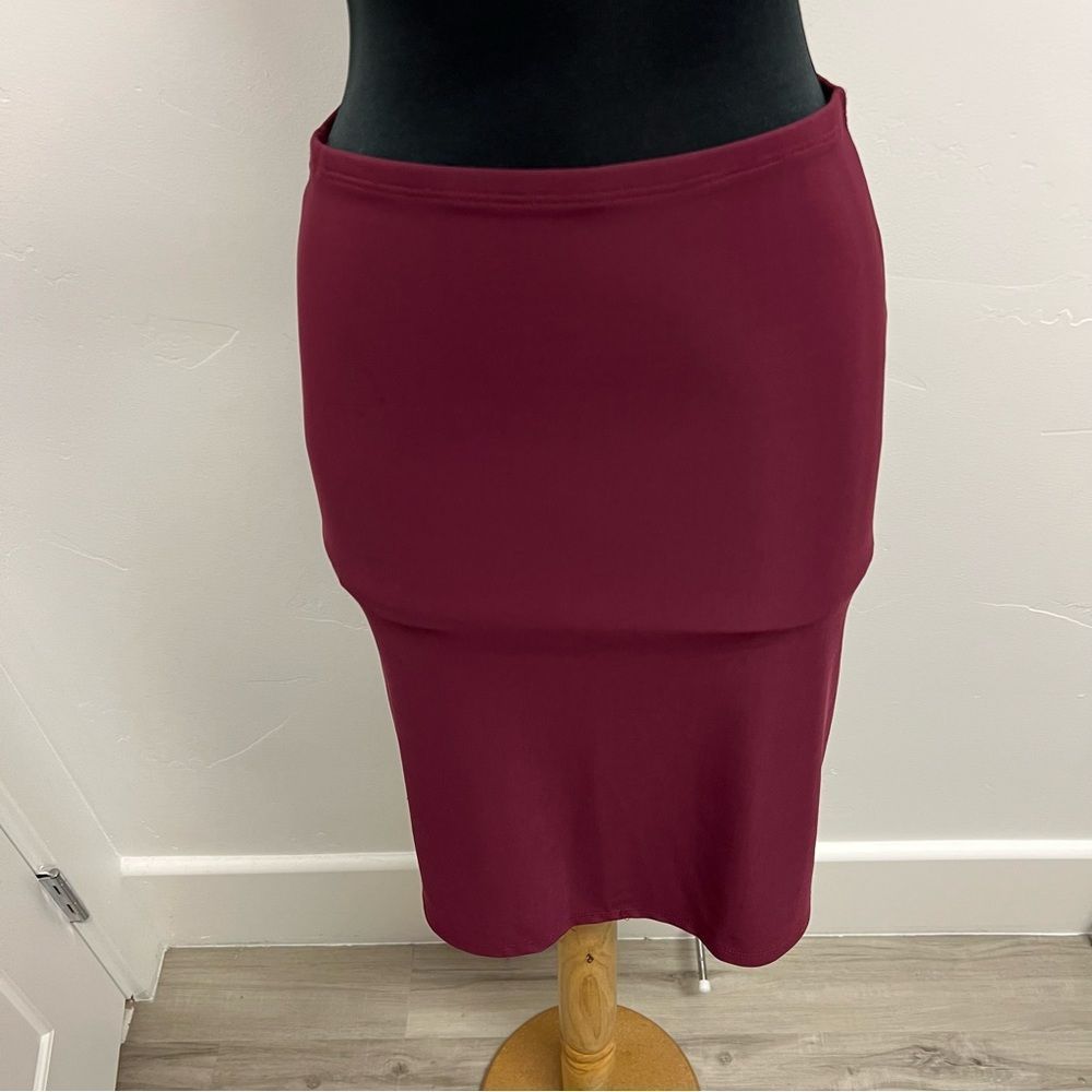 Forever 21 burgundy midi skirt size L vintage sexy stretchy mallgoth - Picture 8 of 12
